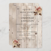 Rosencreme Weißholz Brautdusche Einladung (Vorne/Hinten)