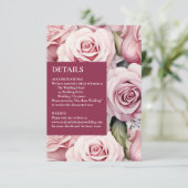 Rosendetails - Umschließungskarten RSVP Karte (Stehend Vorderseite)