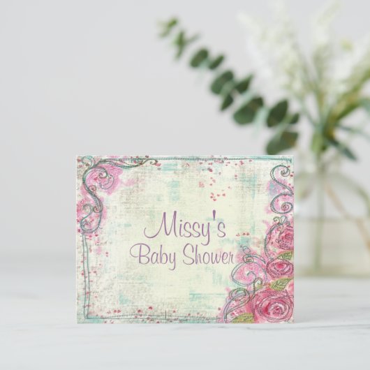 Rosendusche - Einladung (Stehend Vorderseite)