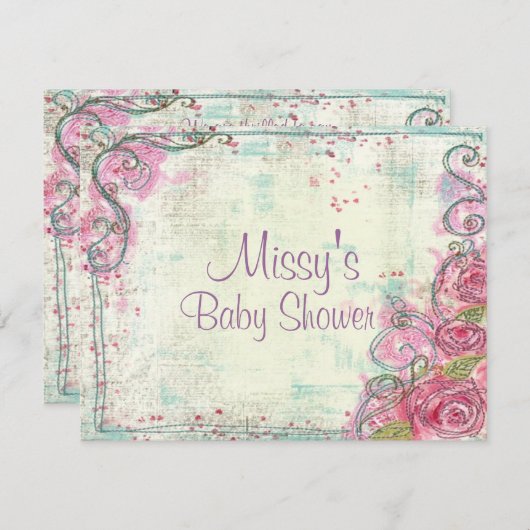 Rosendusche - Einladung (Vorne/Hinten)