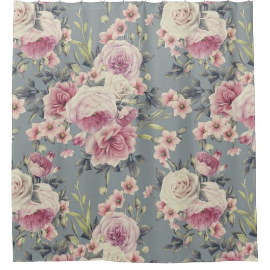 Rosenduschvorhang Duschvorhang (Vorderseite)