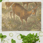 Rosenfamilie - Hirsche im Wald Küchentuch (Gefaltet)