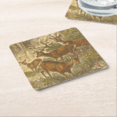 Rosenfamilie - Hirsche im Wald Rechteckiger Pappuntersetzer (angewinkelt)