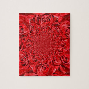 Rosenfarbene Welt: Florale Fantasie Puzzle