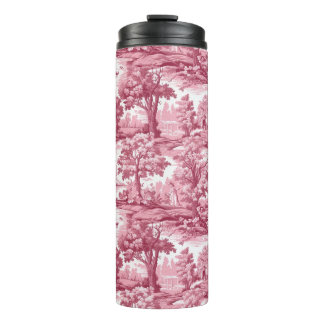 Rosenfarbenes Toile-Design Thermosbecher
