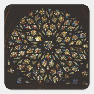 Rosenfenster über der Westtür, mit den Szenen Quadratischer Aufkleber