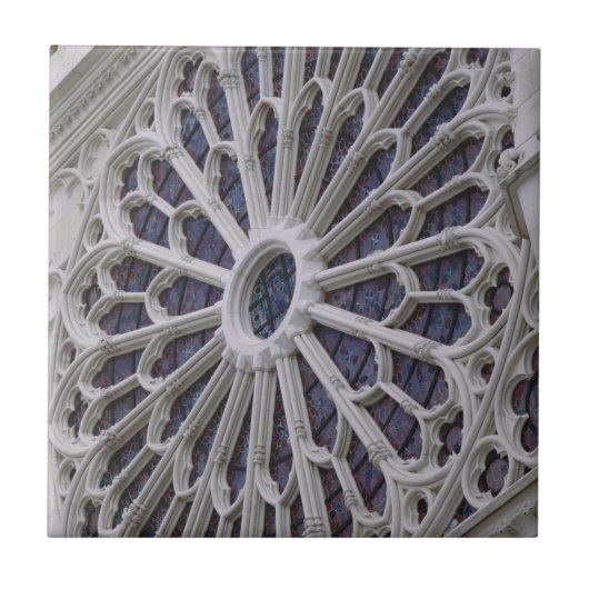 Rosenfenster von der Westfassade, c.1270 Fliese (Vorderseite)