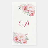 Rosenflora Monogramm Geburtstag Serviette (Vorderseite)