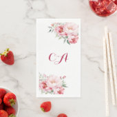 Rosenflora Monogramm Geburtstag Serviette (Beispiel)
