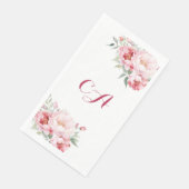 Rosenflora Monogramm Geburtstag Serviette (Ecke)