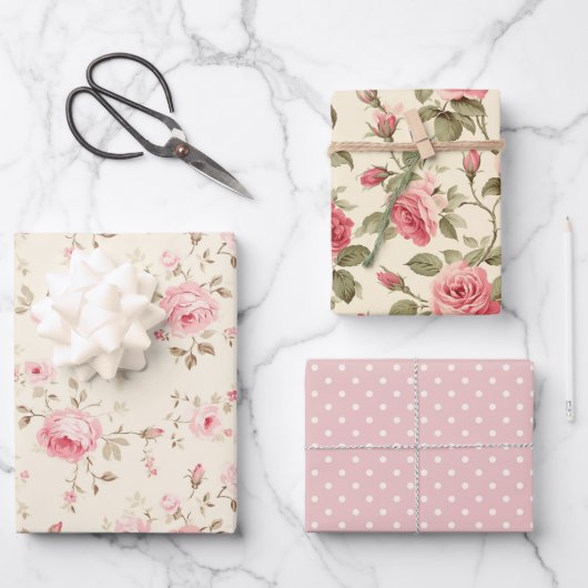 Rosenfreude Geschenkpapier Set (Vorderseite)