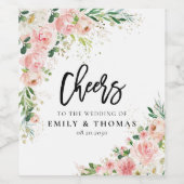 Rosengarnelen Hochzeitweinetikett Weinetikett (Einzelnes Label)