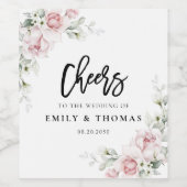 Rosengarnelen Hochzeitweinetikett Weinetikett (Einzelnes Label)