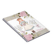 Rosengarnelen Rosen Vintag Viktorianisch Notizblock (Rechte Seite)