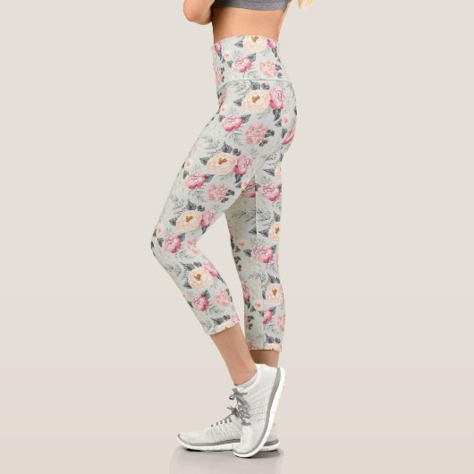 Rosengarten-Blume Capri Leggings (Links)