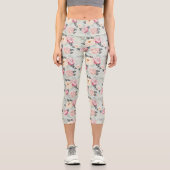 Rosengarten-Blume Capri Leggings (Vorderseite)