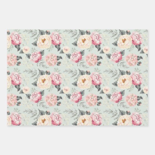 Rosengarten-Blume Geschenkpapier Set (Vorderseite)