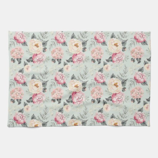 Rosengarten-Blume Geschirrtuch (Horizontal)