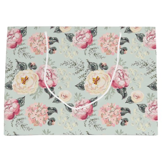 Rosengarten-Blume Große Geschenktüte (Vorderseite)