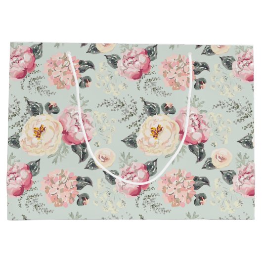 Rosengarten-Blume Große Geschenktüte (Rückseite)
