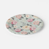 Rosengarten-Blume Pappteller (Schrägansicht)