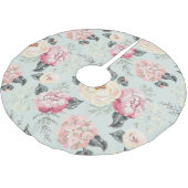 Rosengarten-Blume Polyester Weihnachtsbaumdecke (Schrägansicht)