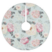 Rosengarten-Blume Polyester Weihnachtsbaumdecke (Vorderseite)