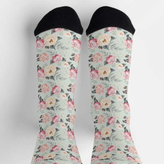 Rosengarten-Blume Socken (Oben)