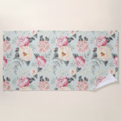 Rosengarten-Blume Strandtuch (Vorderseite)