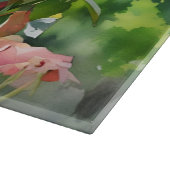 Rosengarten Blumen Florale Kunst Glas Schneidebrett (Ecke)