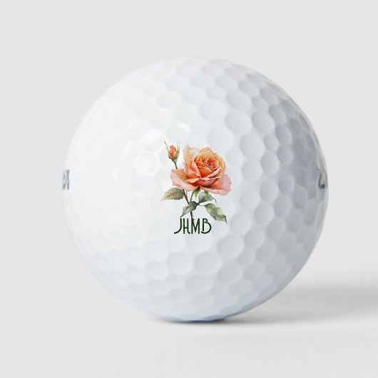 Rosengarten-Blumen-Monogramm-Kunst Golfball (Vorderseite)