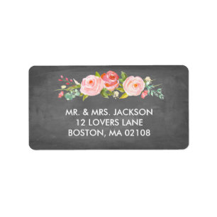 Rosengarten-Blumen-Schulblackboard-Adressetikett Adressaufkleber