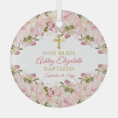 Rosengarten Blumengarten Taufe Keepake Ornament Aus Glas (Vorderseite)