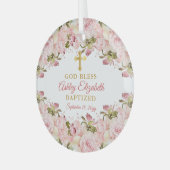 Rosengarten Blumengarten Taufe Keepake Ornament Aus Glas (Vorderseite links)