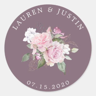 Rosengarten elegantes florales Monogramm Aufkleber