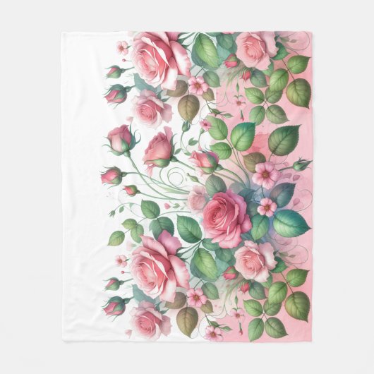 Rosengarten Fleecedecke (Vorderseite)