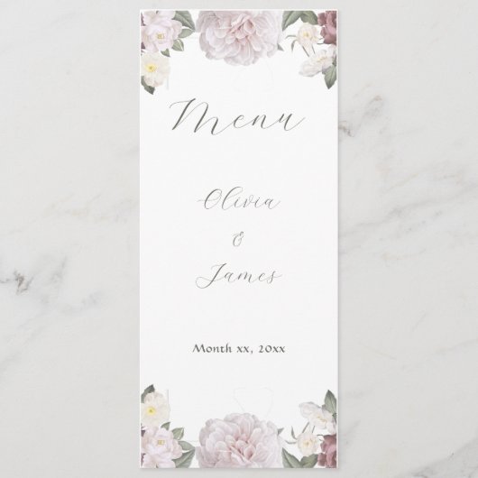 Rosengarten Hochzeit Menükarte (Vorderseite)