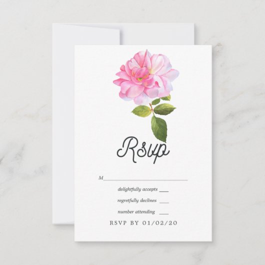 Rosengarten Hochzeit RSVP Karte (Vorderseite)