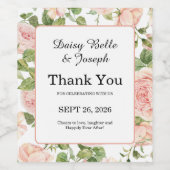 Rosengarten Hochzeit Weinetikett (Einzelnes Label)