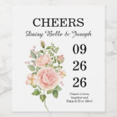 Rosengarten Hochzeit Weinetikett (Einzelnes Label)