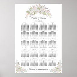 Rosengarten Hochzeitskarte Weiß, Rosa Rosen 160 Gä Poster