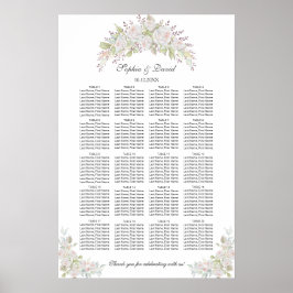 Rosengarten Hochzeitskarte Weiß, Rosa Rosen 160 Gä Poster
