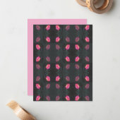 Rosengarten in Rosa Mitteilungskarte (Vorderseite/Rückseite Beispiel)