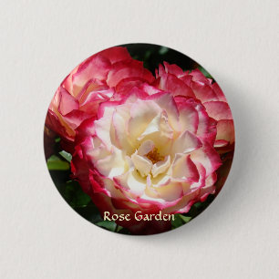 ROSENGARTEN-KNOPF Geschenke Rosa Weiße Rosen Blume Button