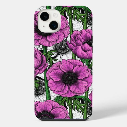 Rosengarten mit Anemonen iPhone Hülle (Rückseite)
