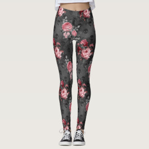 Rosengarten mit rosa und rosa Gotik Leggings