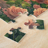 Rosengarten mit Springbrunnen im Sommer Puzzle (Seite)