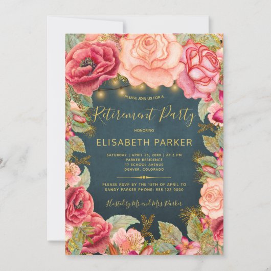 Rosengarten-Party Einladung (Vorderseite)