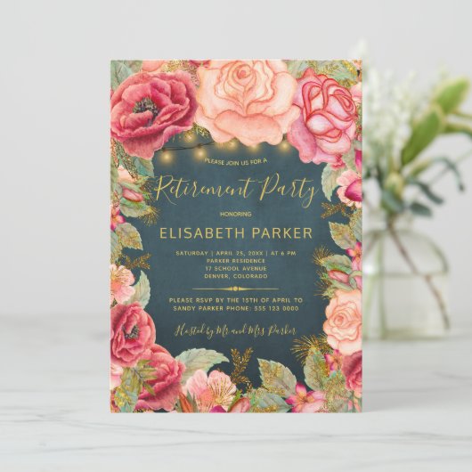 Rosengarten-Party Einladung (Stehend Vorderseite)