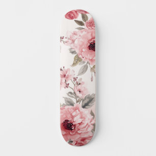 Rosengarten Rosa Wasserfarbe Floral Blush Botanisc Skateboard